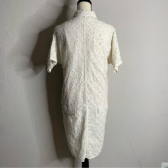 Current Elliott Oversized Smock Eyelet Lace Shirt Dress - Picture 7 of 10